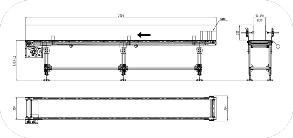 直行皮帶輸送機(jī)示意圖 直行皮帶輸送機(jī)示意圖